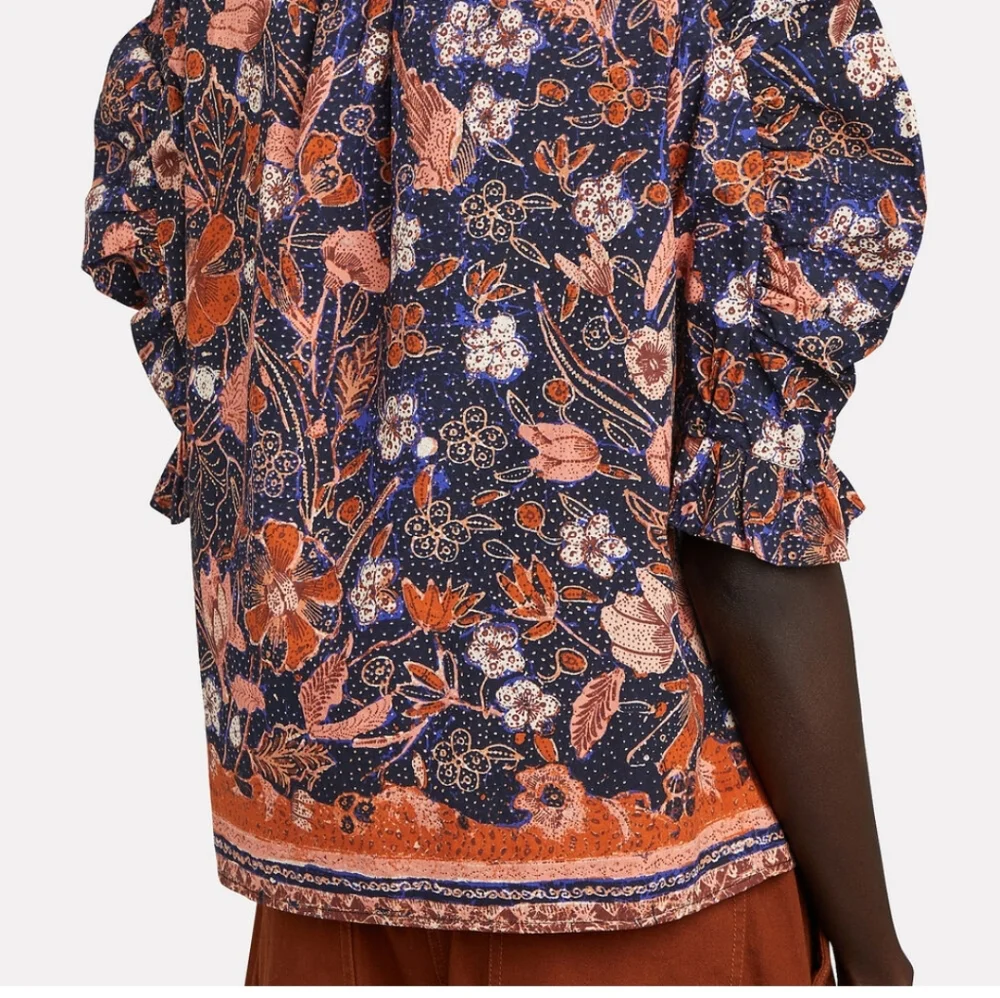 ULLA JOHNSON JONI FLORAL PUFF SLEEVE BLOUSE PEASANT BOHO 4